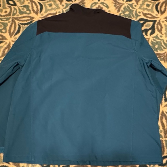 NWT $99 Men’s Eddie Bauer Point Vista Soft Shell Full Zip Jacket 2XL Teal Black - Picture 5 of 6